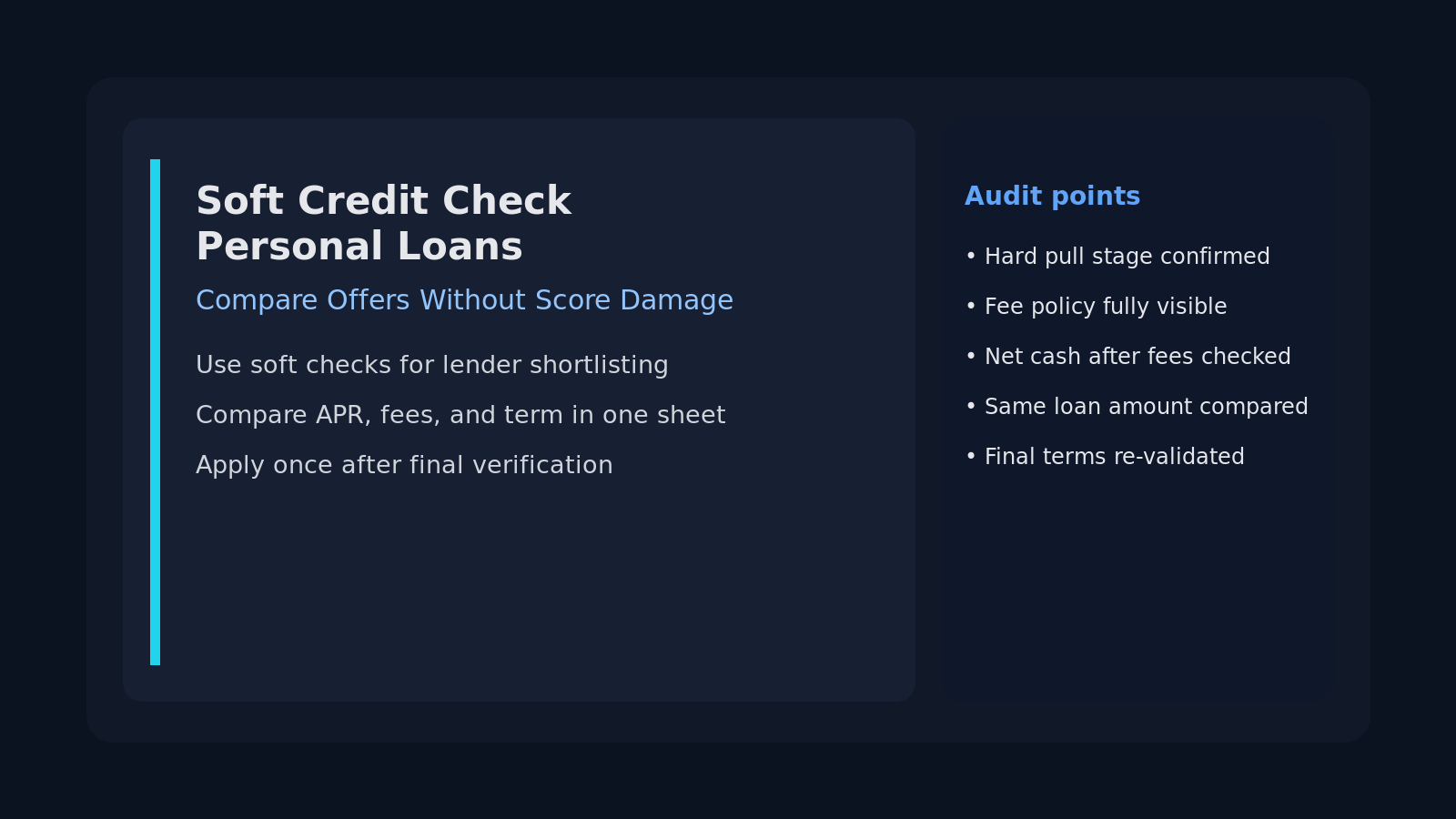 soft credit check personal loans offer comparison checklist 2026
