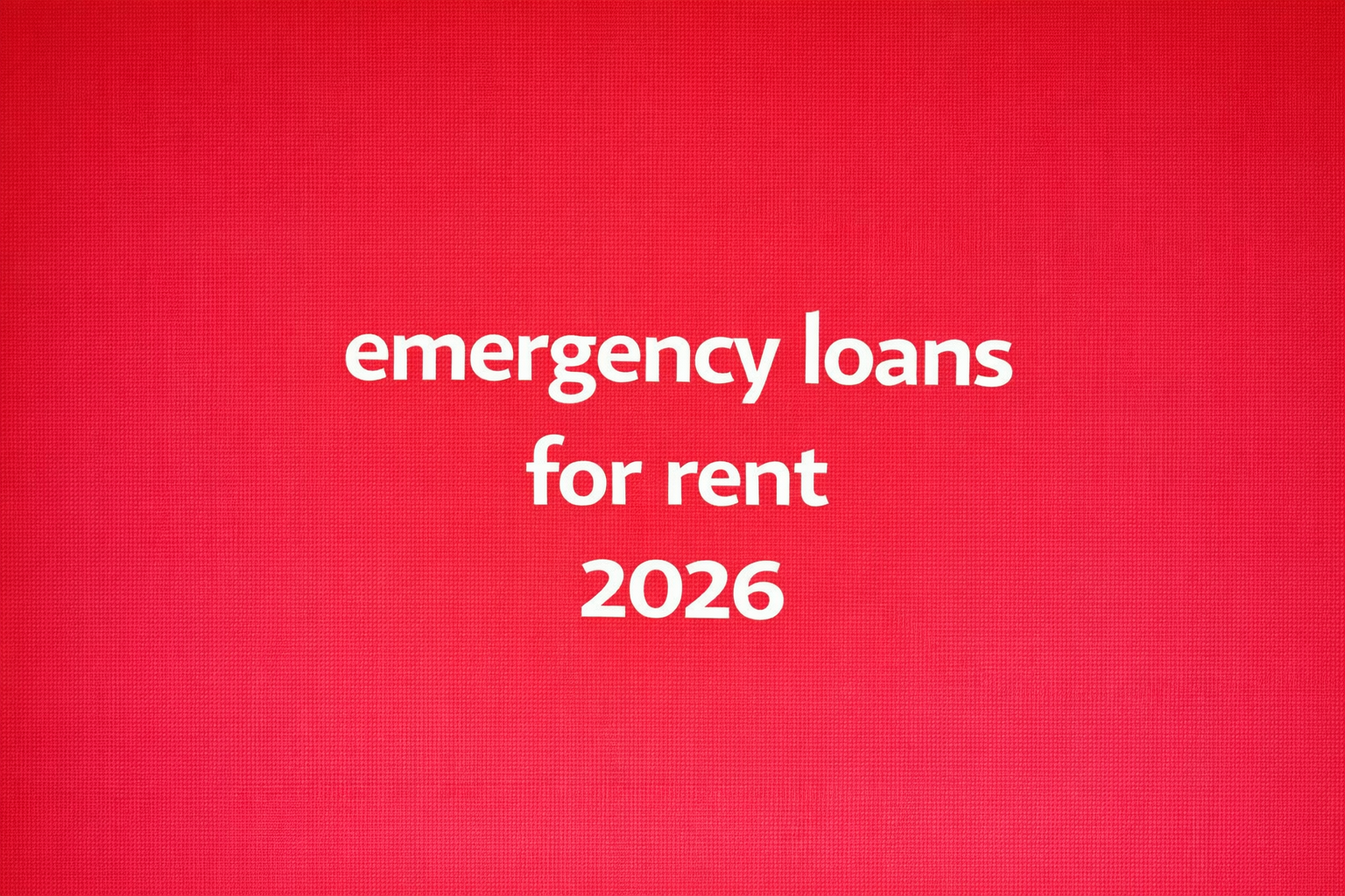 emergency loans for rent 2026
