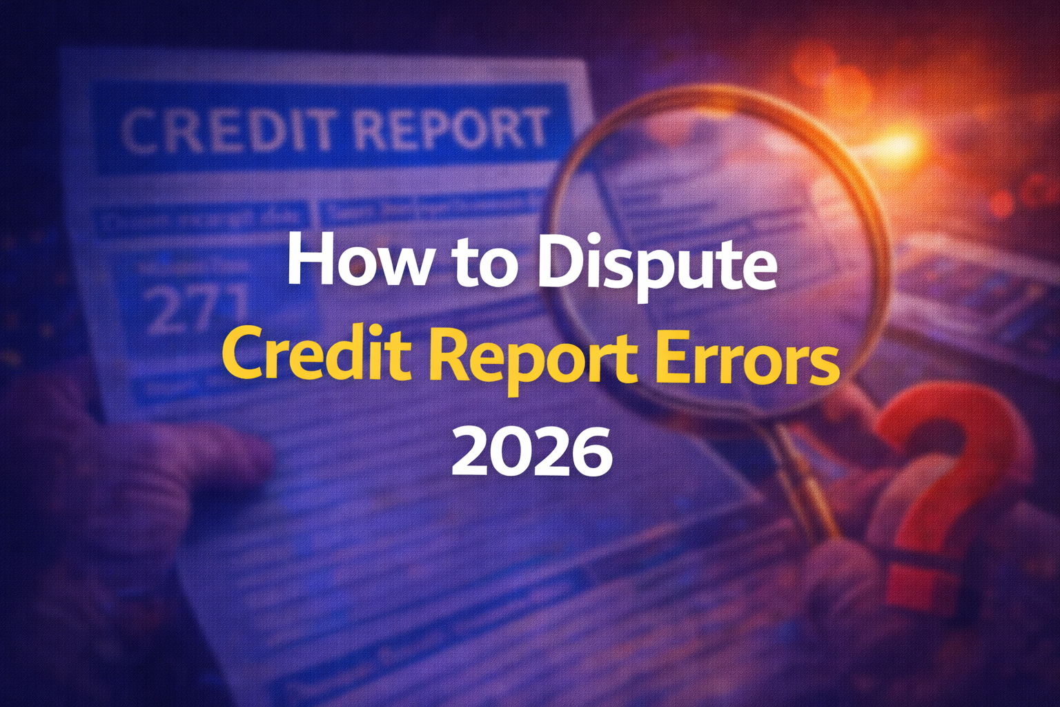 how to dispute credit report errors 2026