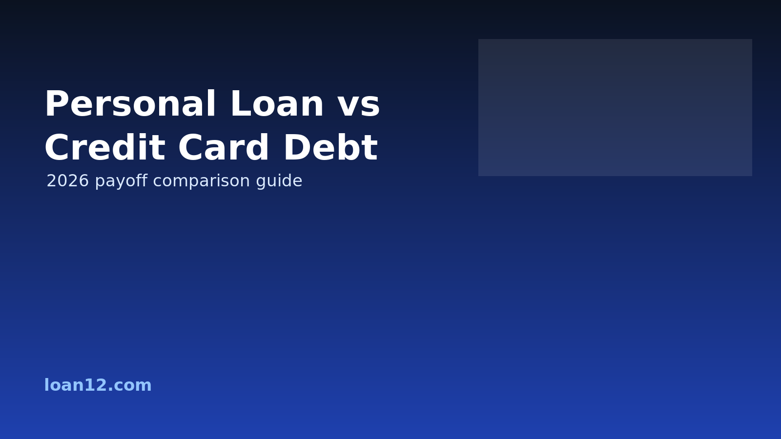 personal loan vs credit card debt 2026 payoff comparison